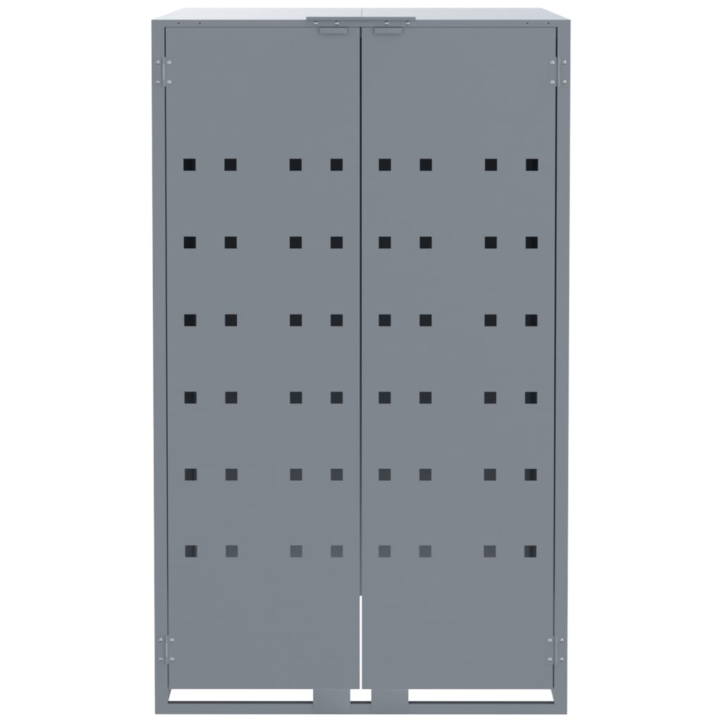 skraldespandsskjuler 414x79x117 cm 6 rum stål grå