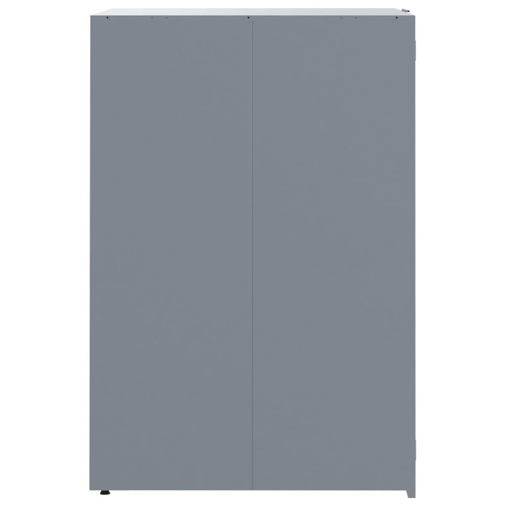 skraldespandsskjuler 414x79x117 cm 6 rum stål grå