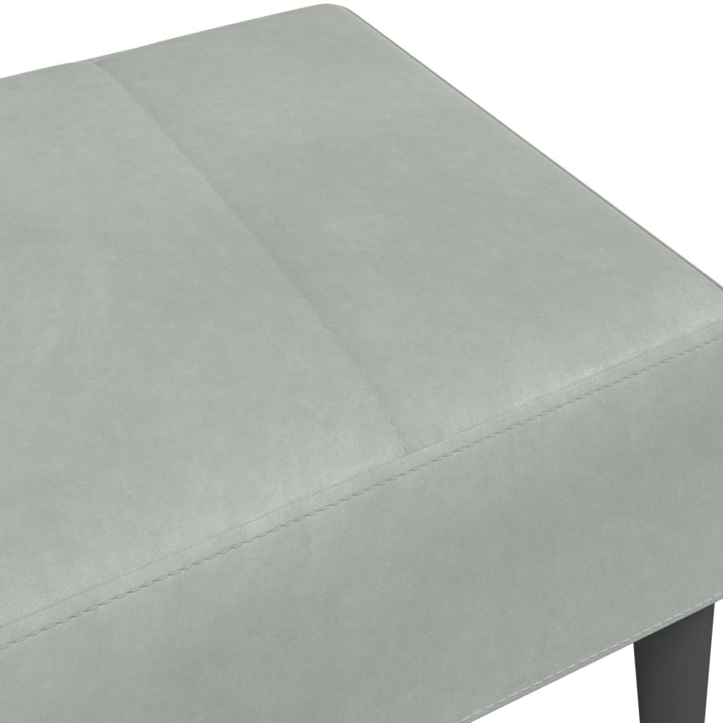 fodskammel 77x55x31 cm velour lysegrå