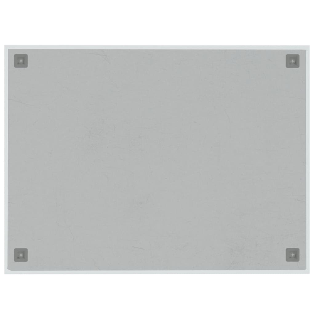 væghængt magnettavle 80x60 cm hærdet glas hvid