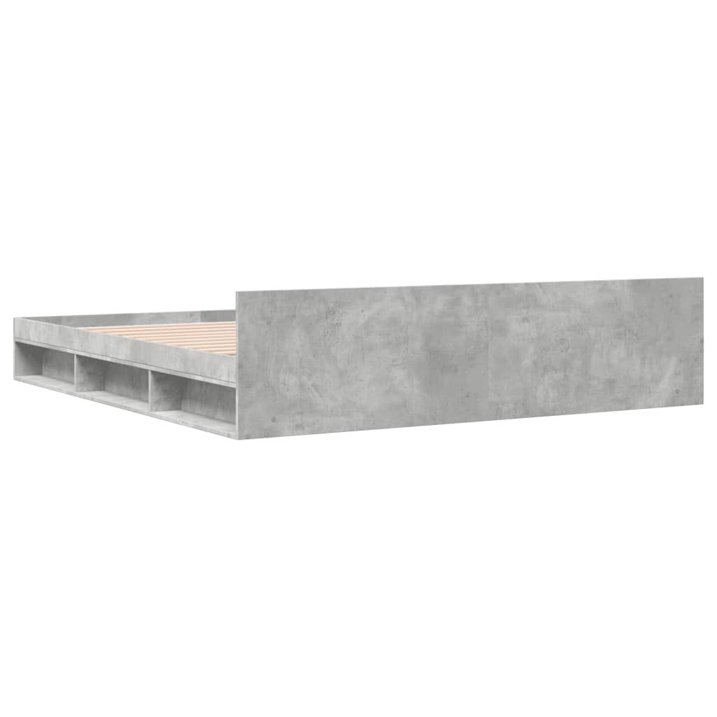 sengeramme med skuffer 180x200 cm konstrueret træ betongrå