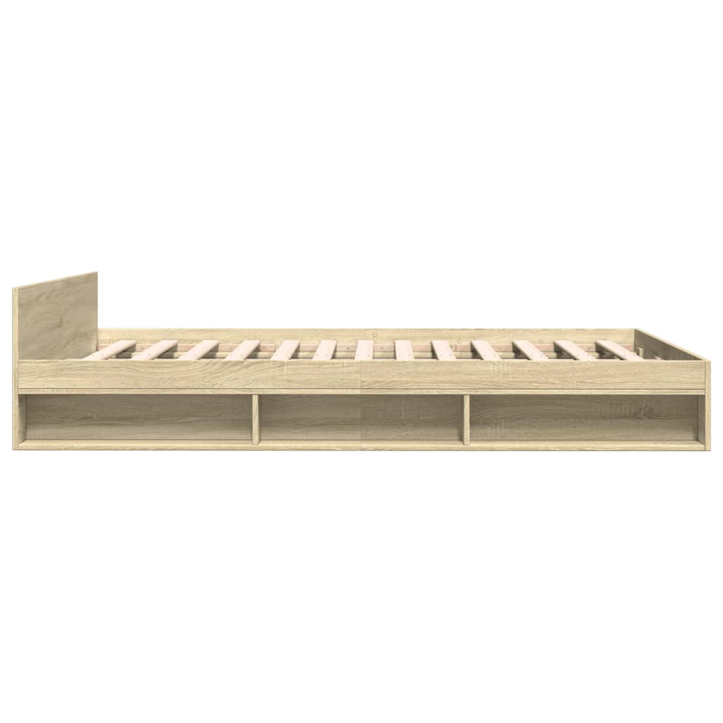 sengeramme med skuffer 140x200 cm konstrueret træ sonoma-eg