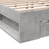 sengeramme med skuffer 140x200 cm konstrueret træ betongrå