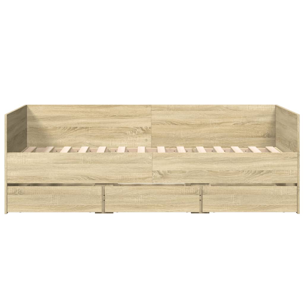 daybed med skuffer uden madras 90x190 cm sonoma-eg