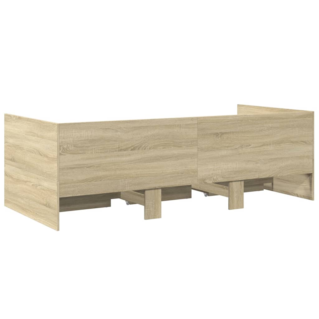 daybed med skuffer uden madras 90x190 cm sonoma-eg