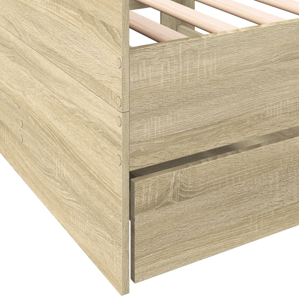 daybed med skuffer uden madras 90x190 cm sonoma-eg