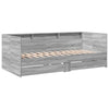 daybed med skuffer uden madras 90x200 cm grå sonoma-eg