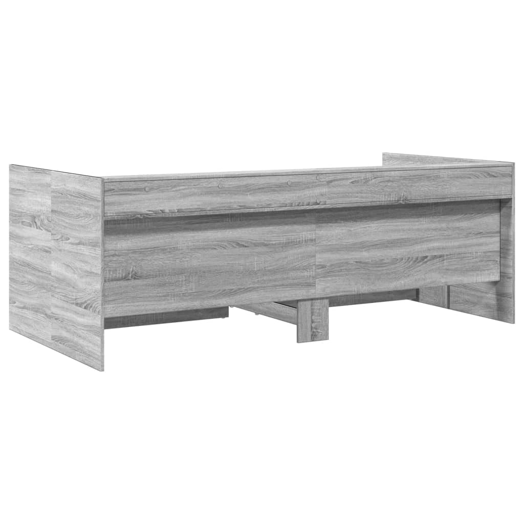 daybed med skuffer uden madras 90x200 cm grå sonoma-eg
