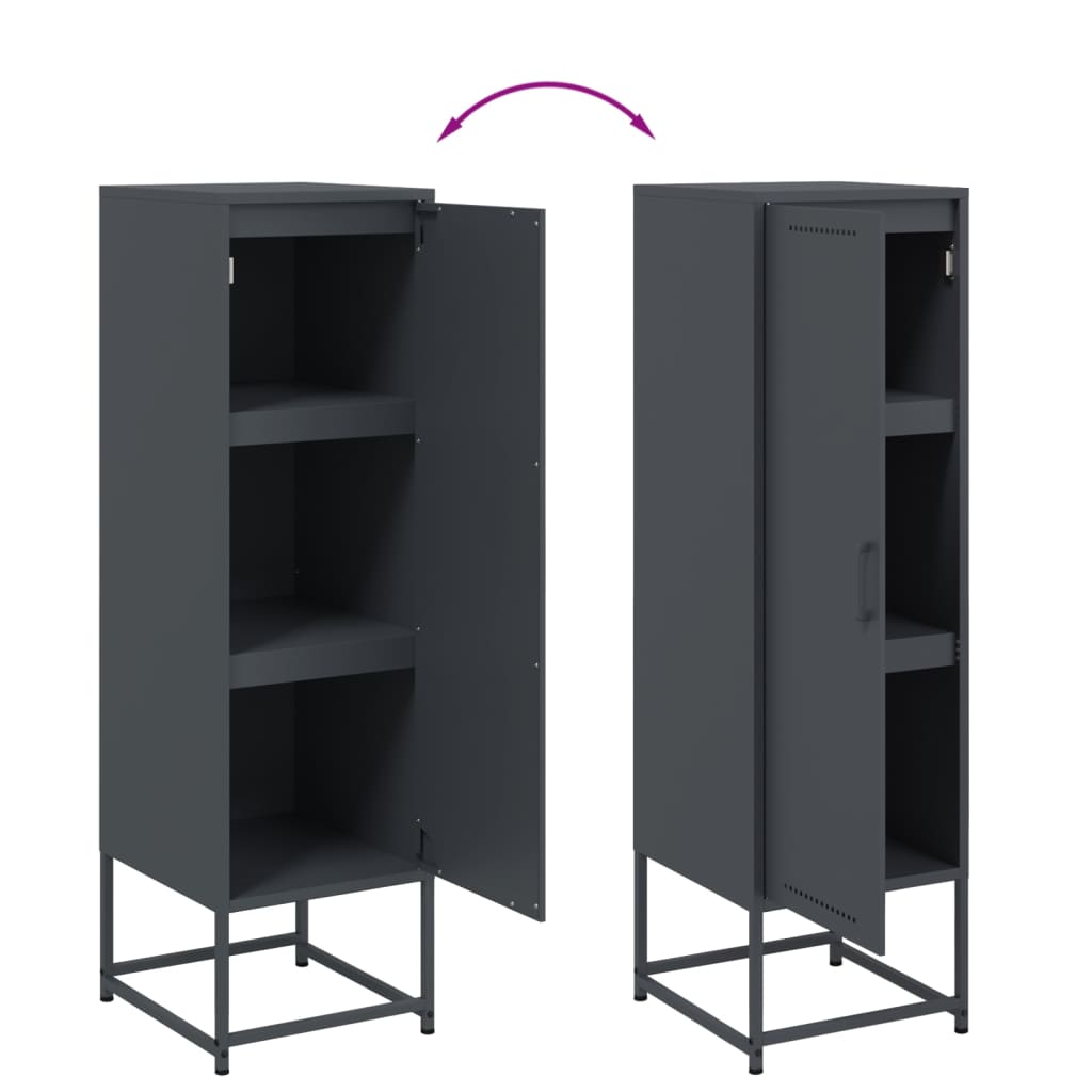 skab 36x39x123 cm stål antracitgrå