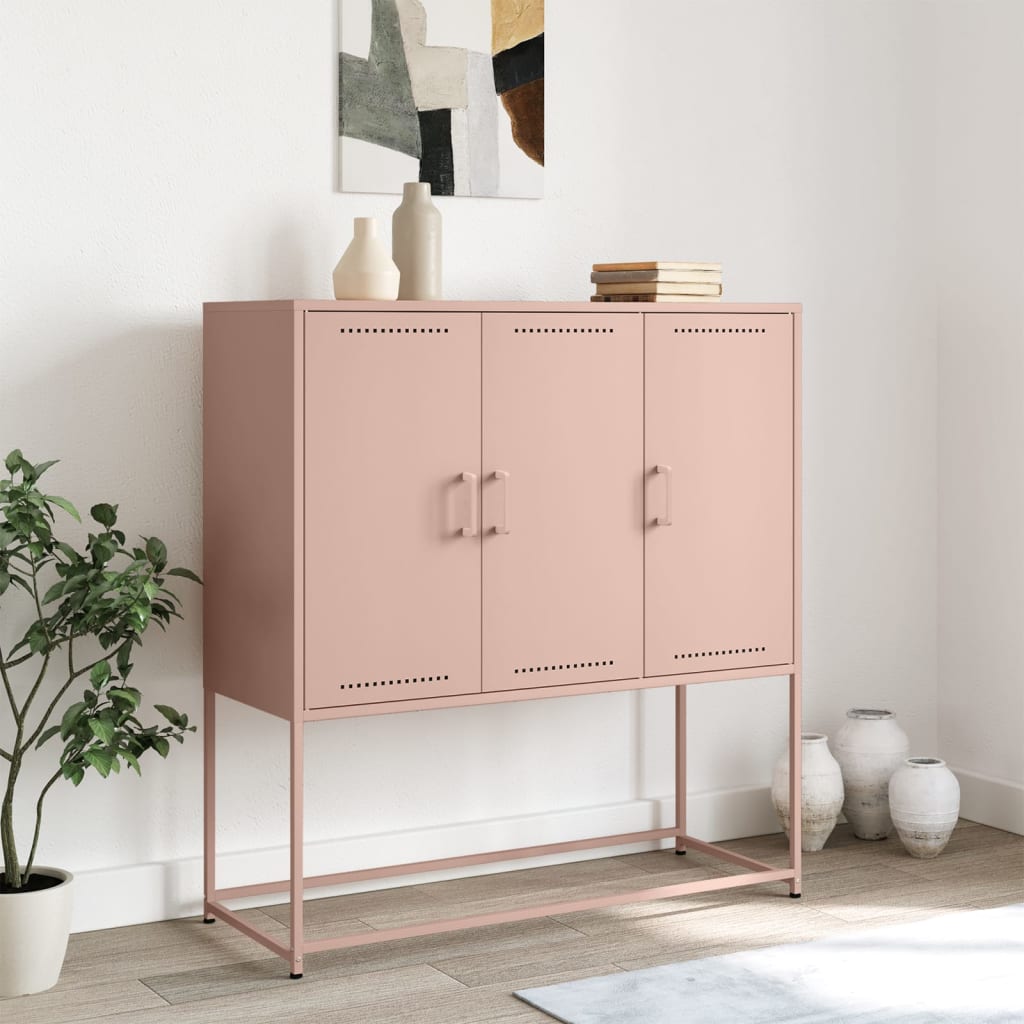 højskab 100,5x39x107 cm stål lyserød