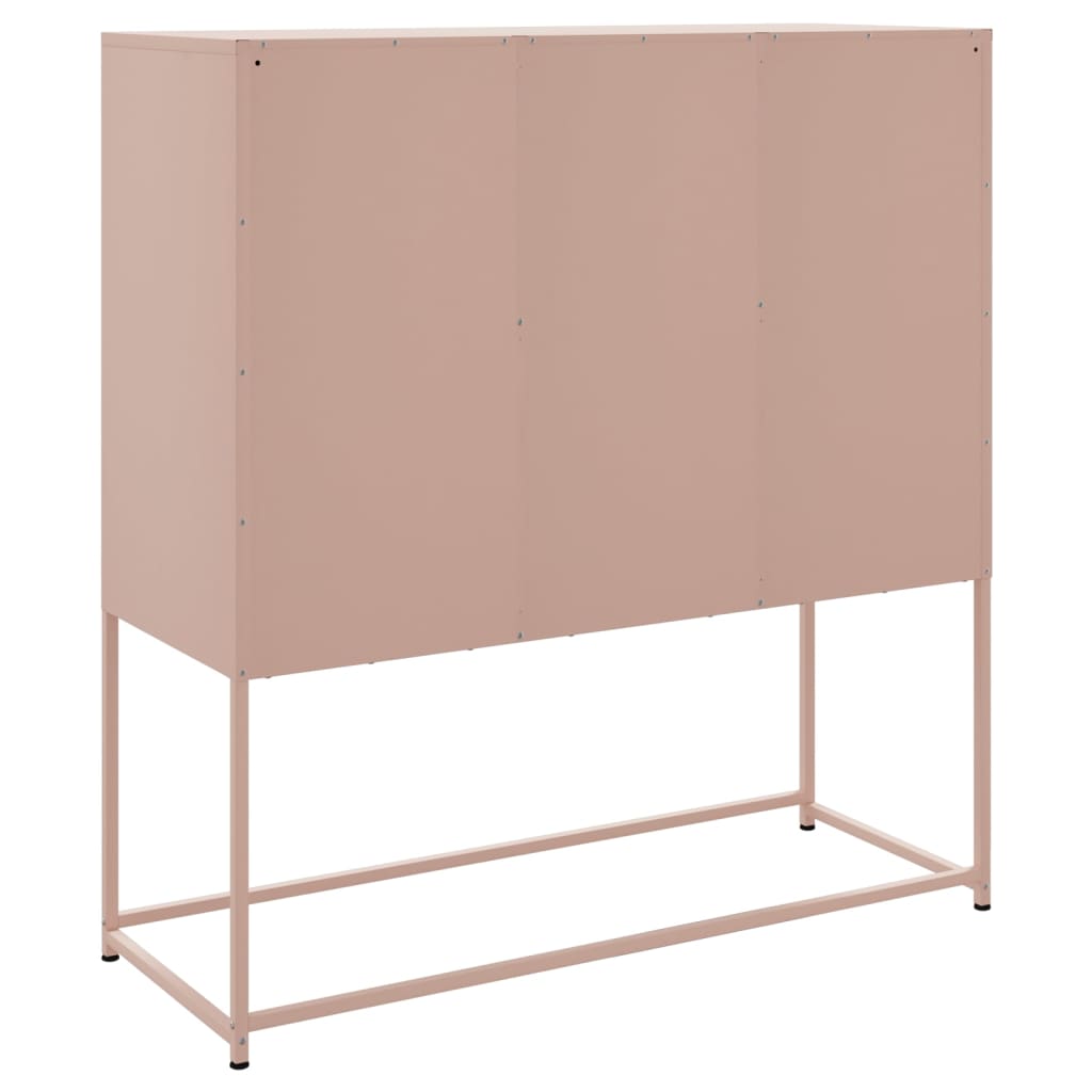 højskab 100,5x39x107 cm stål lyserød