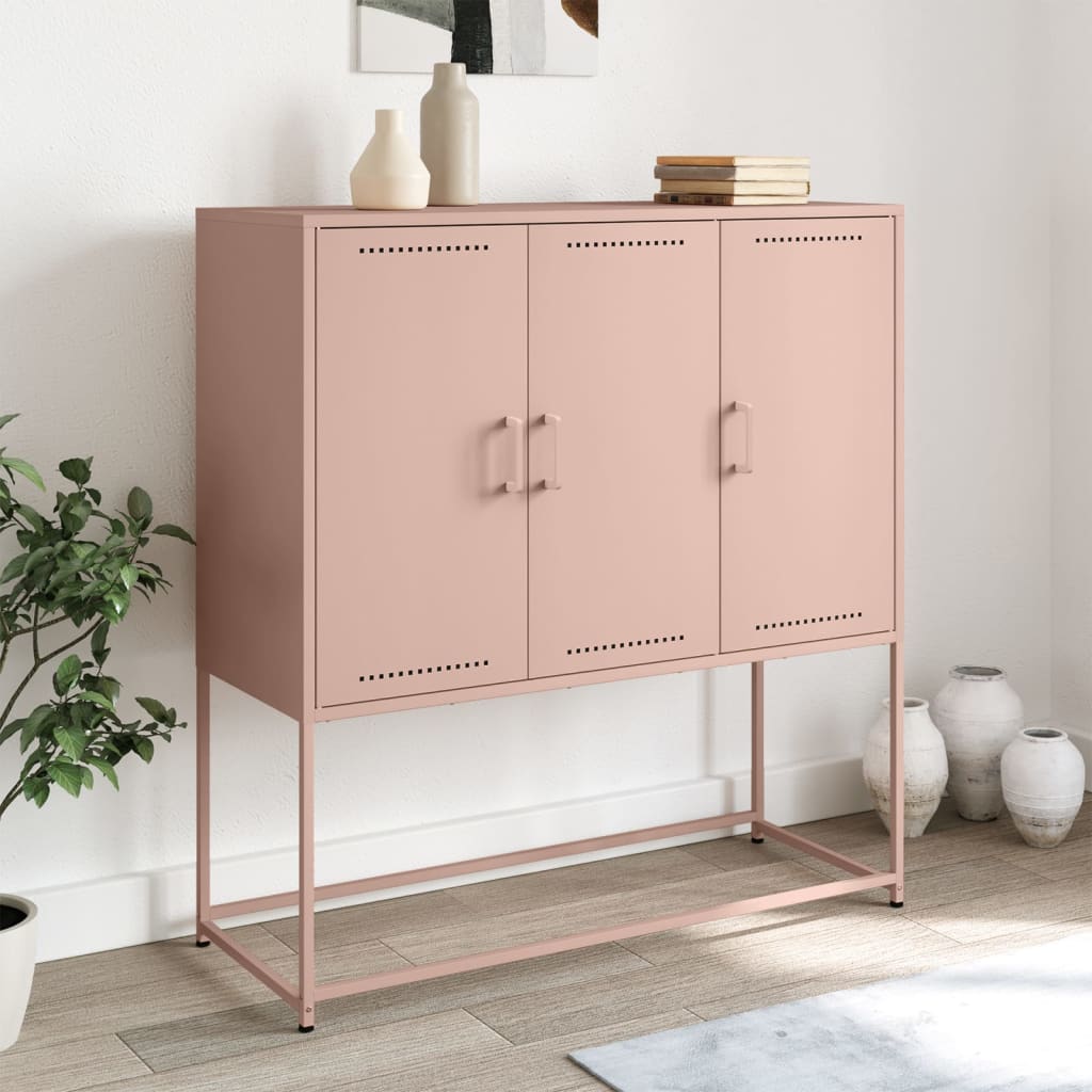 højskab 100,5x39x107 cm stål lyserød