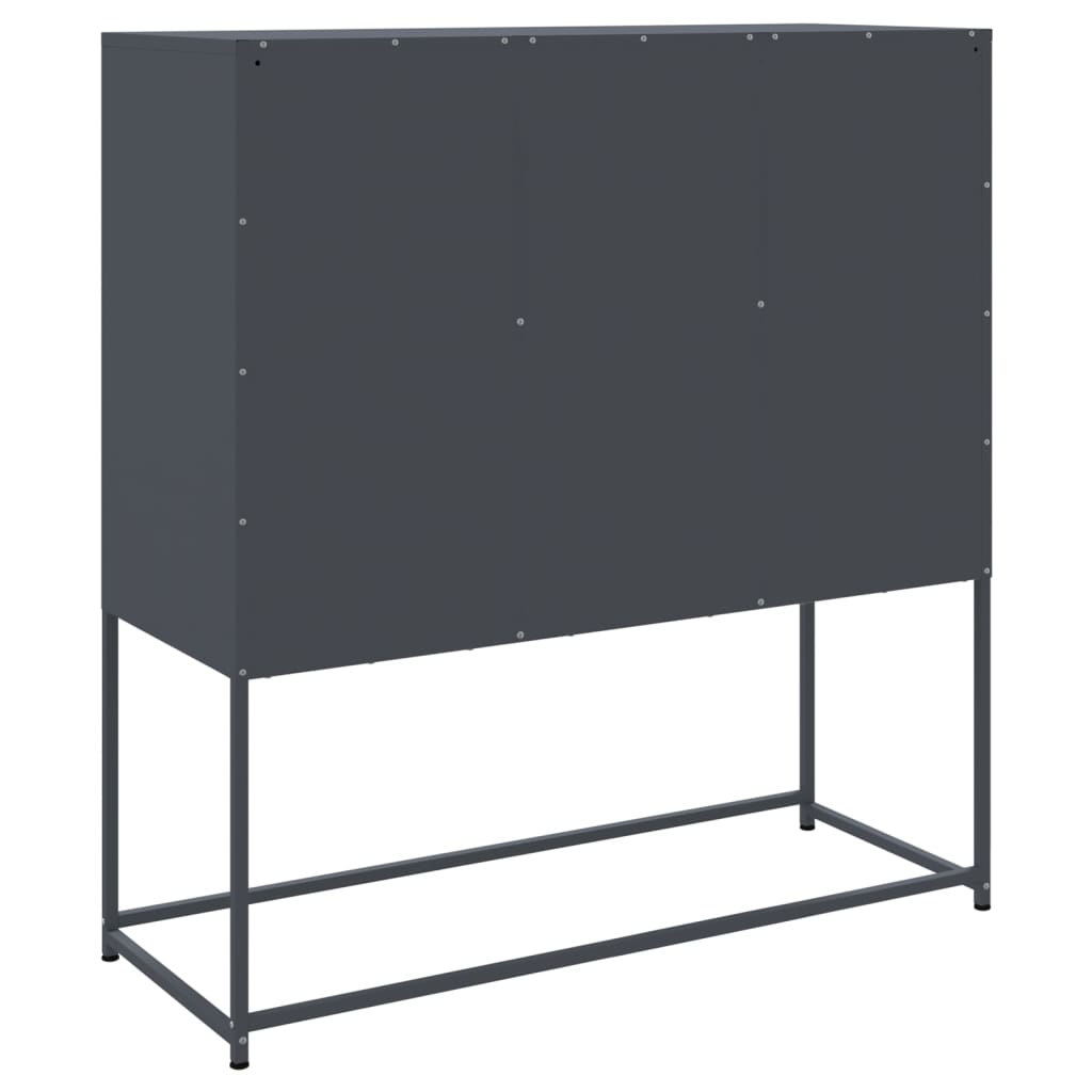 højskab 100,5x39x107 cm stål antracitgrå