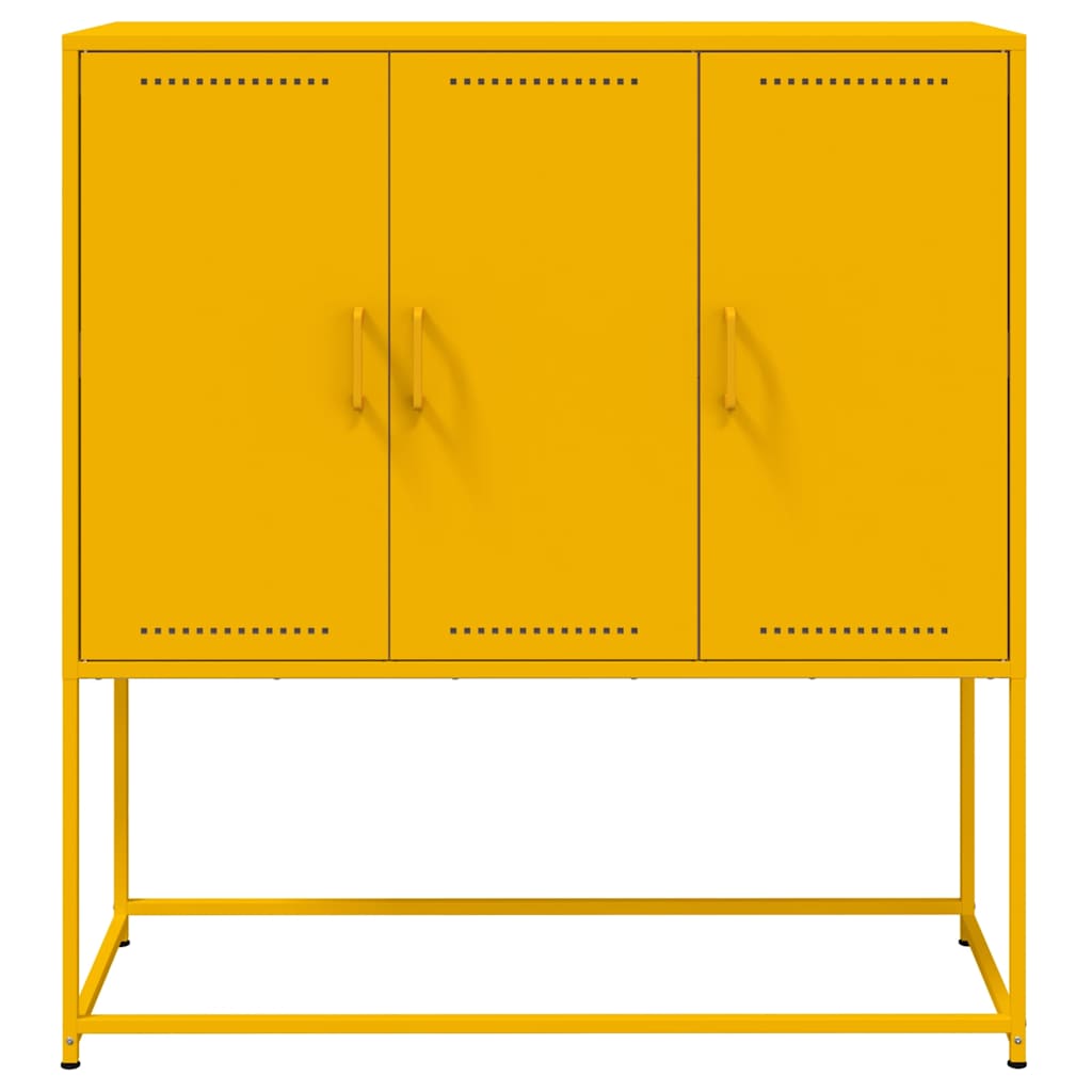 højskab 100,5x39x107 cm stål sennepsgul
