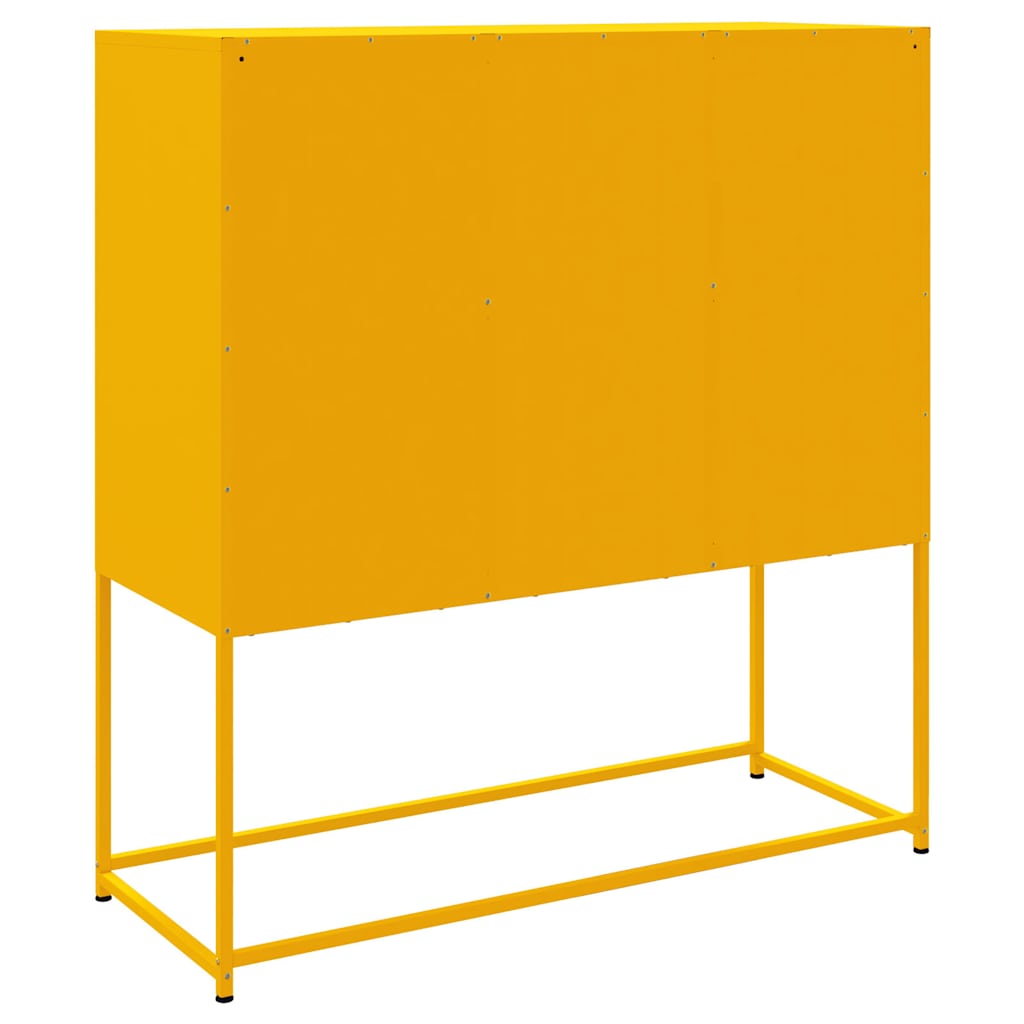 højskab 100,5x39x107 cm stål sennepsgul