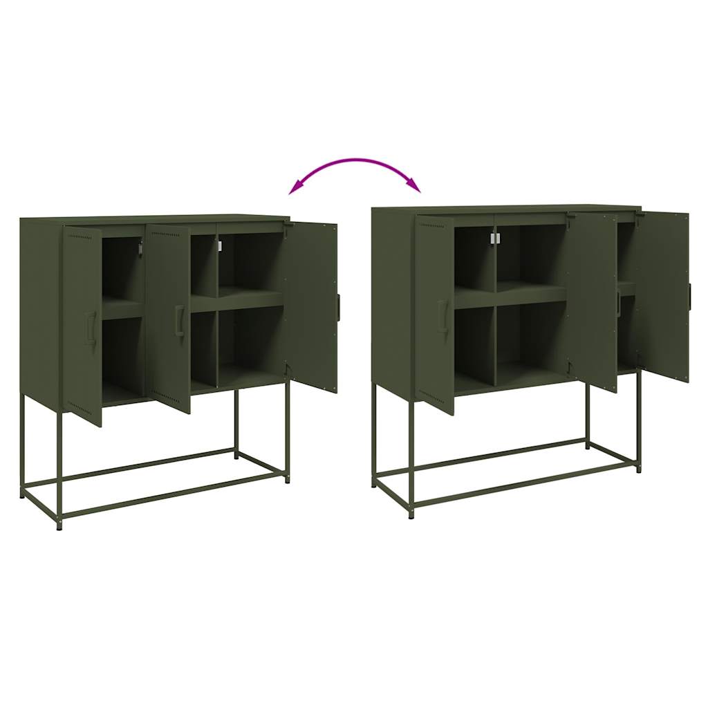 skab 100,5x39x107 cm stål olivengrøn