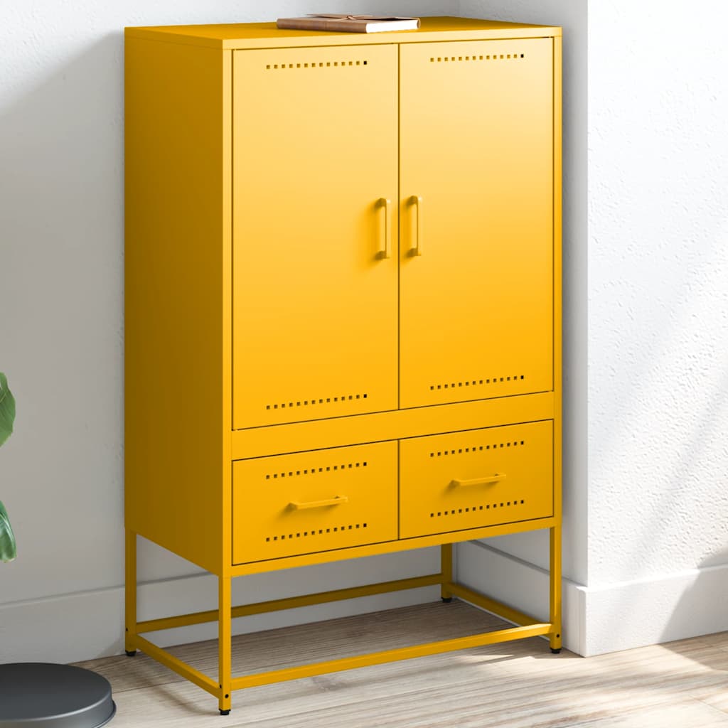 højskab 68x39x111,5 cm stål sennepsgul