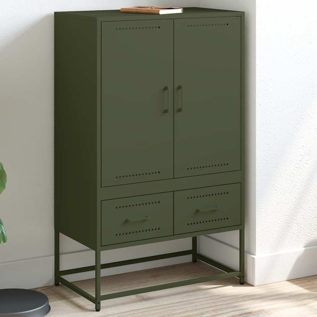 højskab 68x39x111,5 cm stål olivengrøn