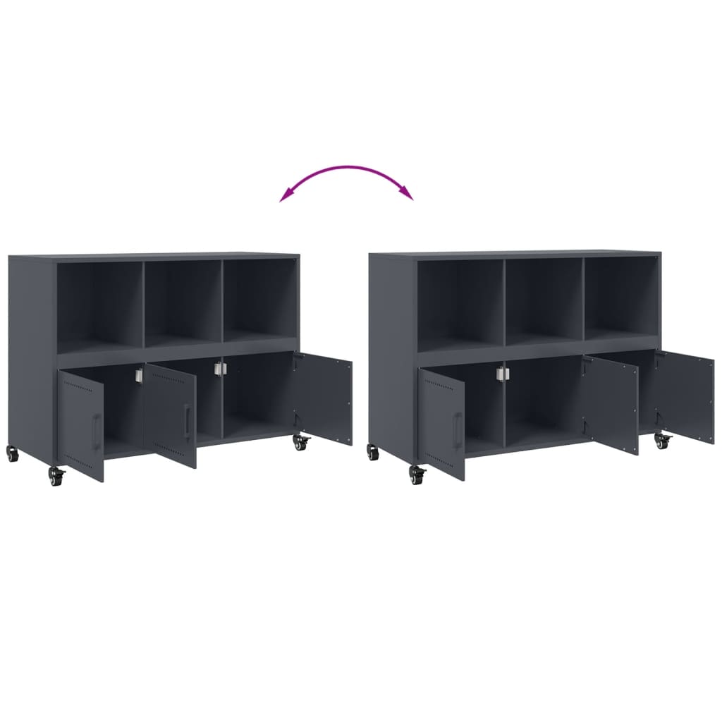 skænk 100,5x39x72 cm stål antracitgrå