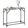 konsolbord med transparent glastop 98x35x81 cm stål