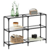 konsolbord med transparent glastop 118,5x30x81 cm stål