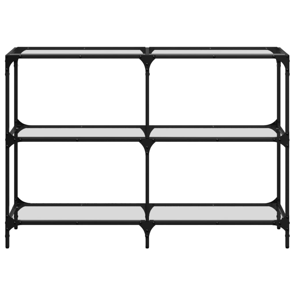 konsolbord med transparent glastop 118,5x30x81 cm stål