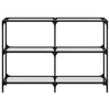 konsolbord med transparent glastop 118,5x30x81 cm stål
