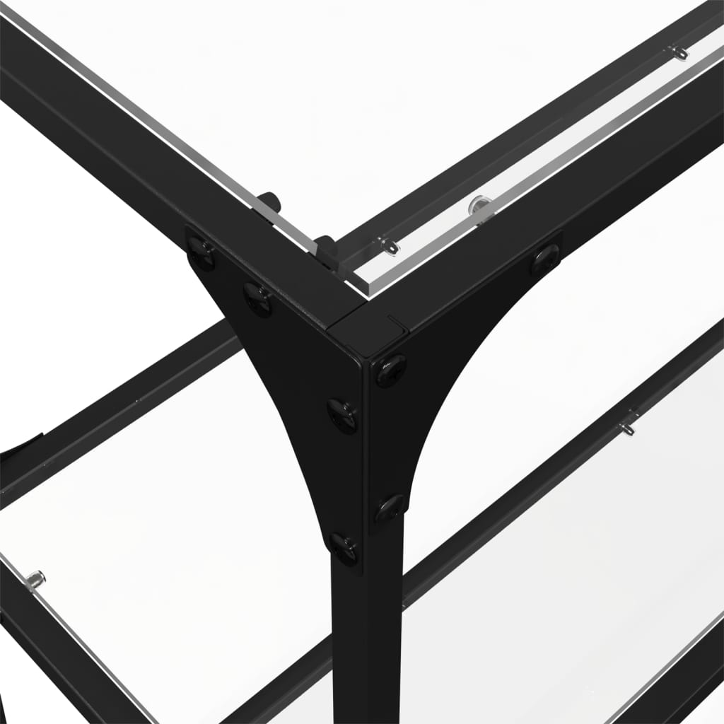 konsolbord med transparent glastop 118,5x30x81 cm stål