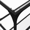 konsolbord med transparent glastop 118,5x30x81 cm stål