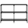 konsolbord med sort glastop 118,5x30x81 cm stål