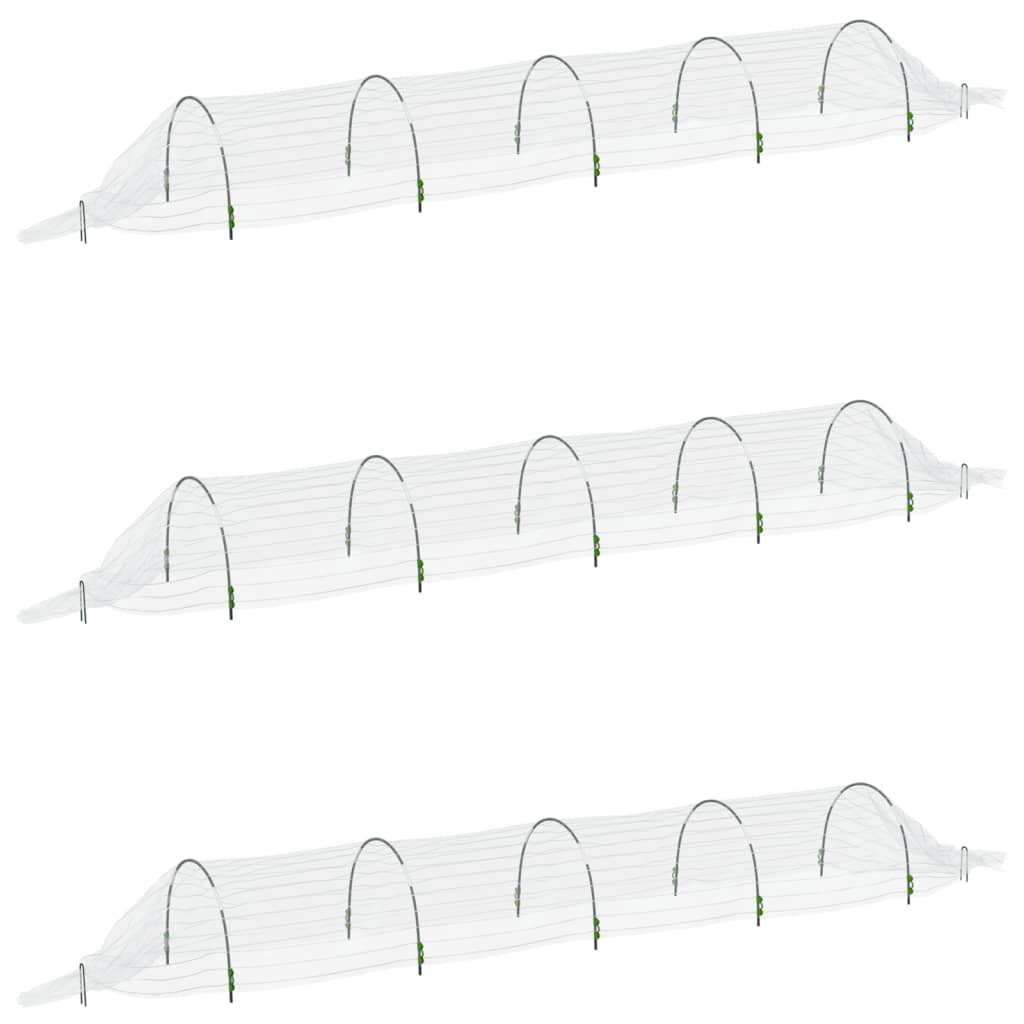 væksttunneller 3 stk. 1,5x5 m glasfiber og PP