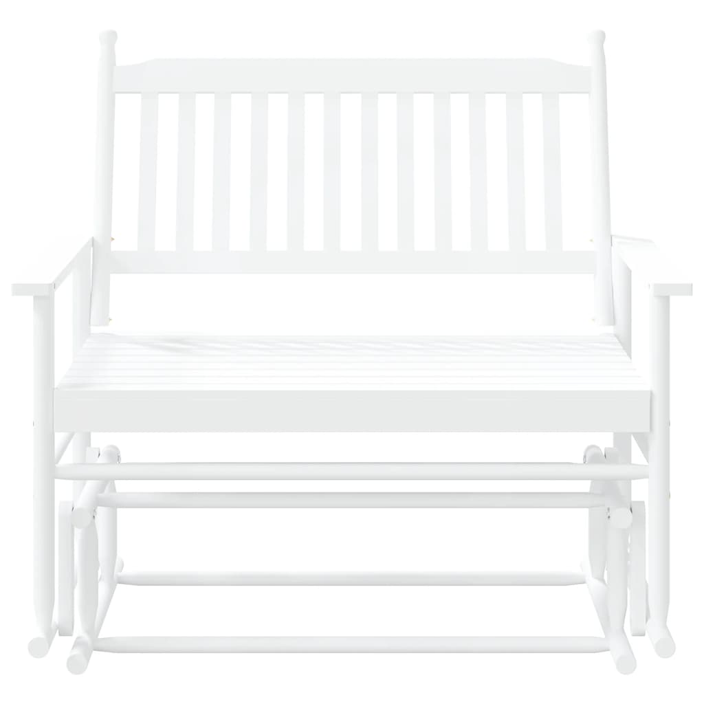 gyngebænk 118x70x104,5 cm massivt poppeltræ hvid