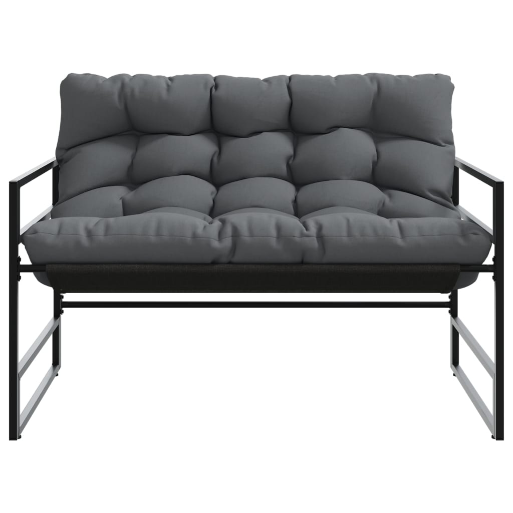 havebænk med hynde 113 cm stål antracitgrå