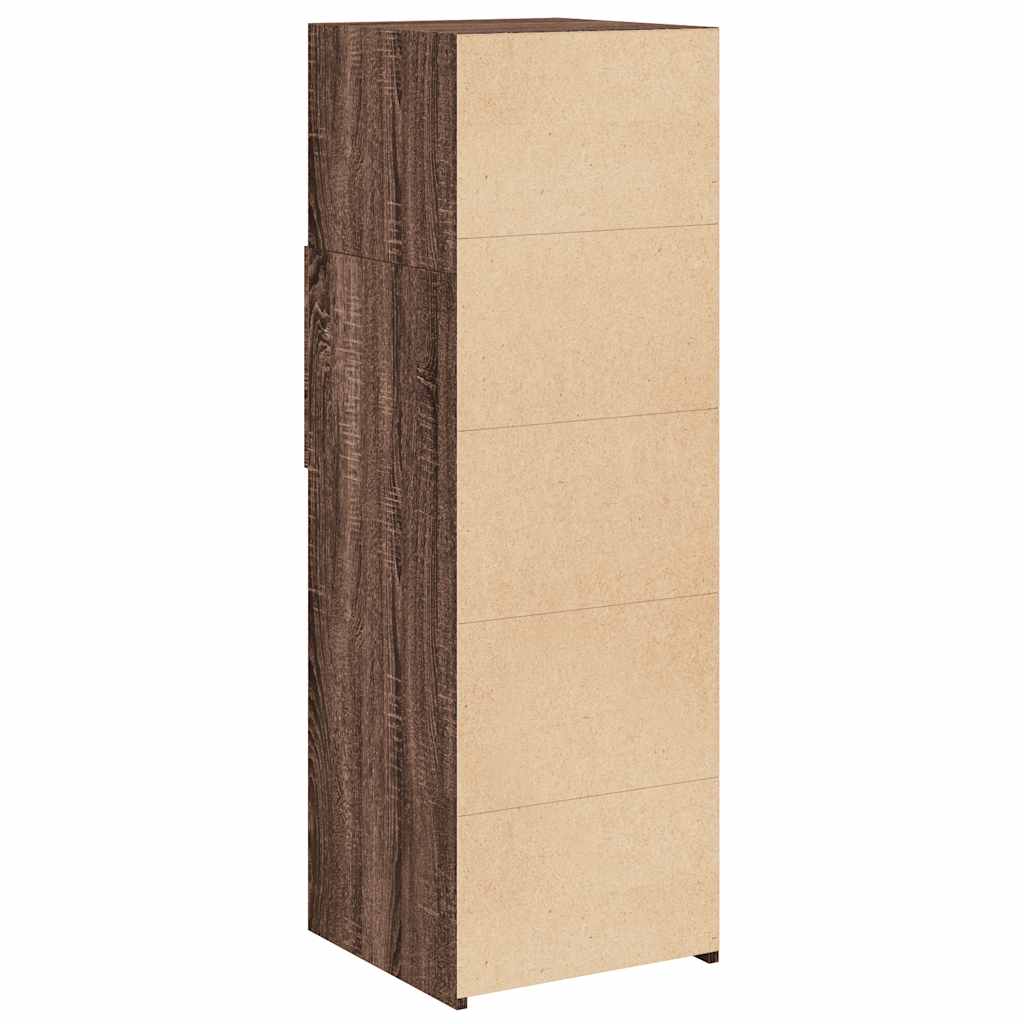 højskab 40x42,5x124 cm konstrueret træ brun egetræsfarve