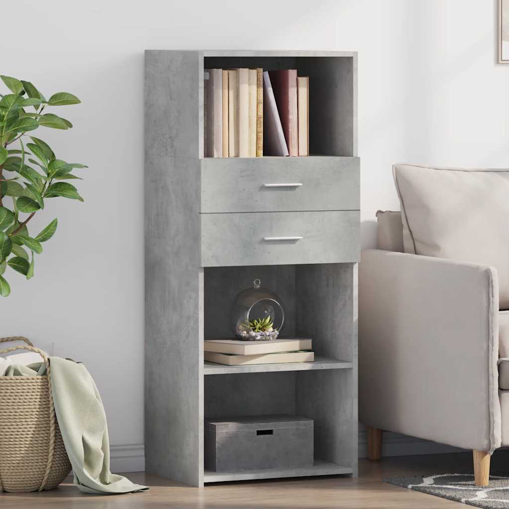 højskab 50x42,5x124 cm konstrueret træ betongrå