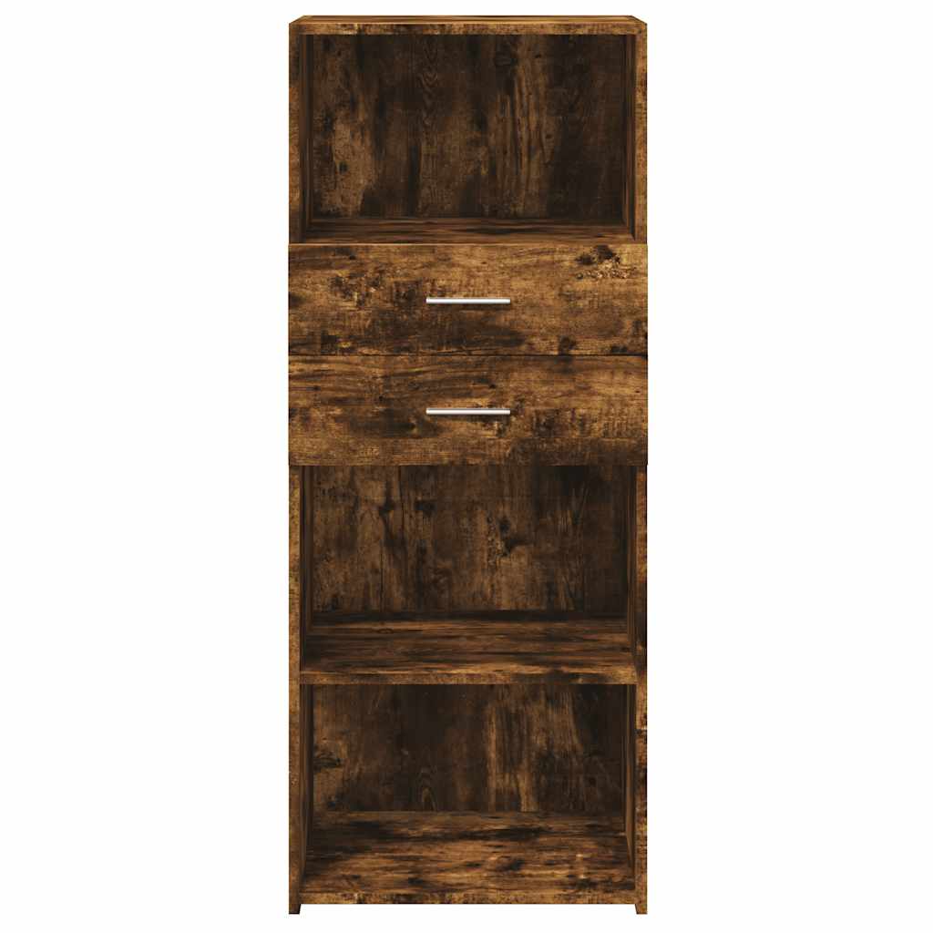 højskab 50x42,5x124 cm konstrueret træ røget egetræsfarve