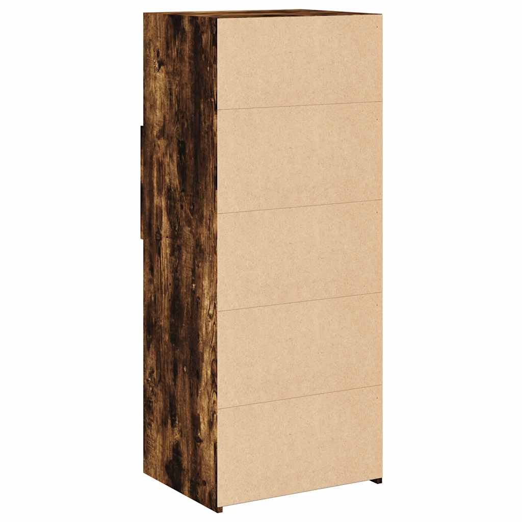 højskab 50x42,5x124 cm konstrueret træ røget egetræsfarve