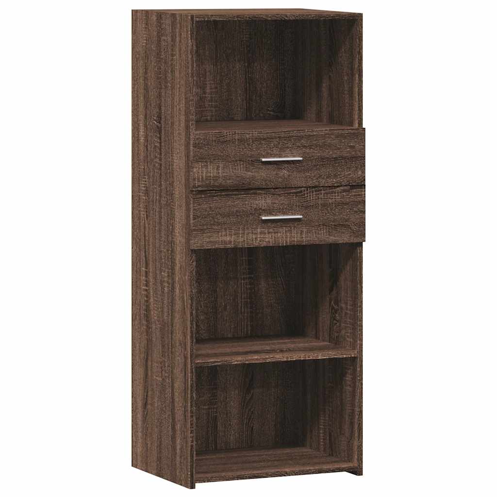 højskab 50x42,5x124 cm konstrueret træ brun egetræsfarve