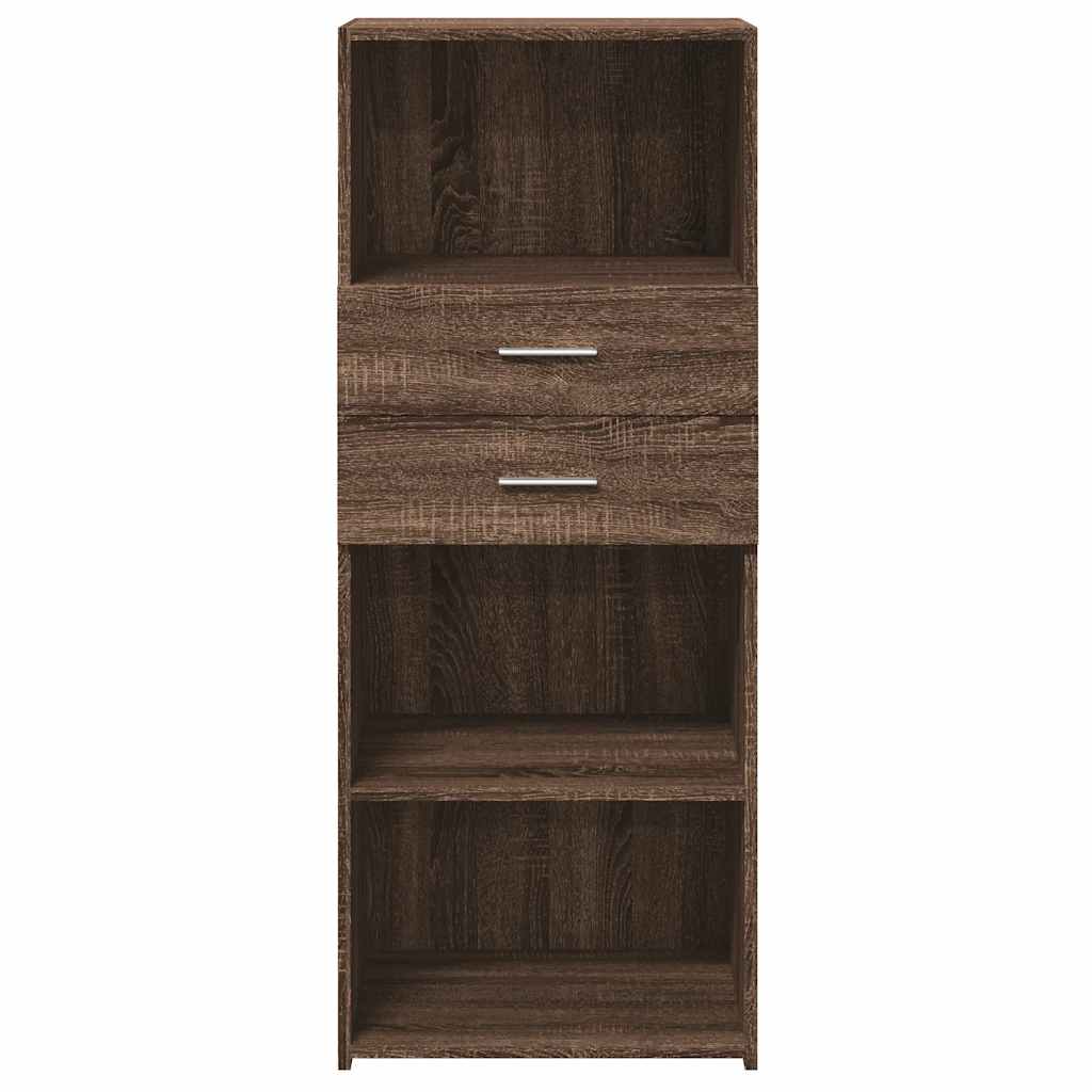 højskab 50x42,5x124 cm konstrueret træ brun egetræsfarve