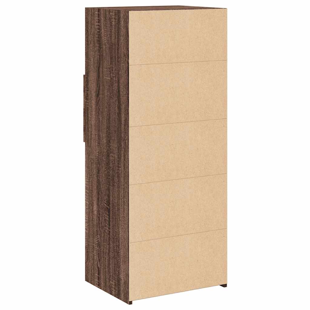 højskab 50x42,5x124 cm konstrueret træ brun egetræsfarve