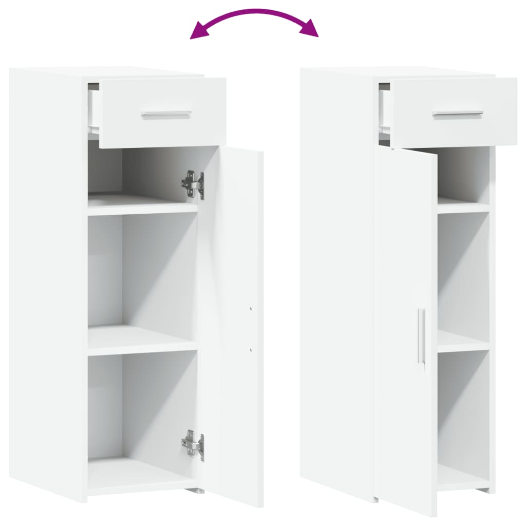 reol 30x42,5x93 cm konstrueret træ hvid