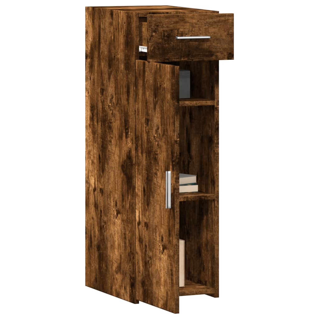 reol 30x42,5x93 cm konstrueret træ røget egetræsfarve