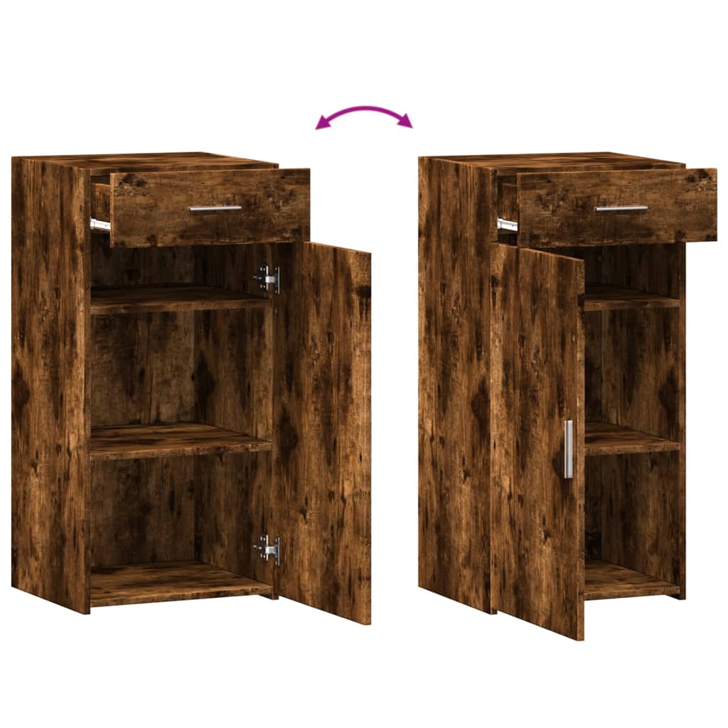 skab 45x42,5x93 cm konstrueret træ røget egetræsfarve