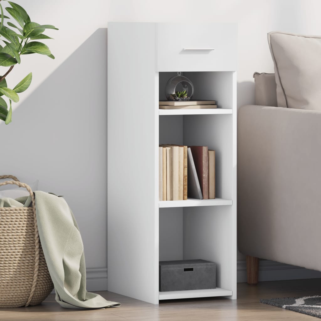 reol 30x42,5x93 cm konstrueret træ hvid