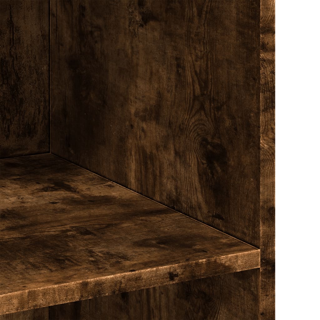 reol 70x41x93 cm konstrueret træ røget egetræsfarve