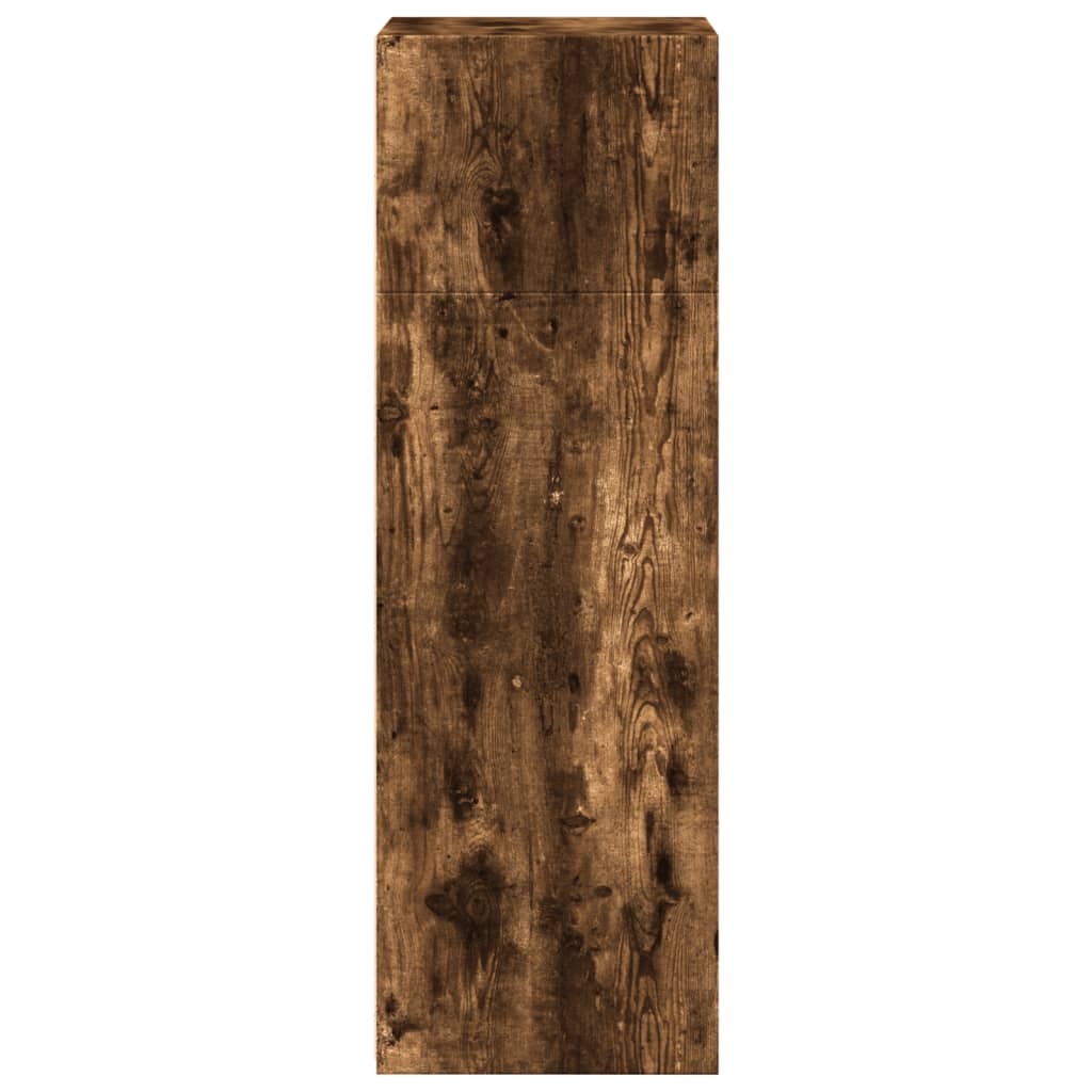 reol 50x41x124 cm konstrueret træ røget egetræsfarve