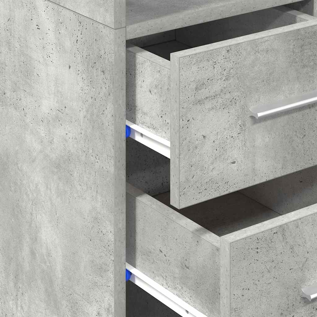 skab 30x42,5x225 cm smalt konstrueret træ betongrå