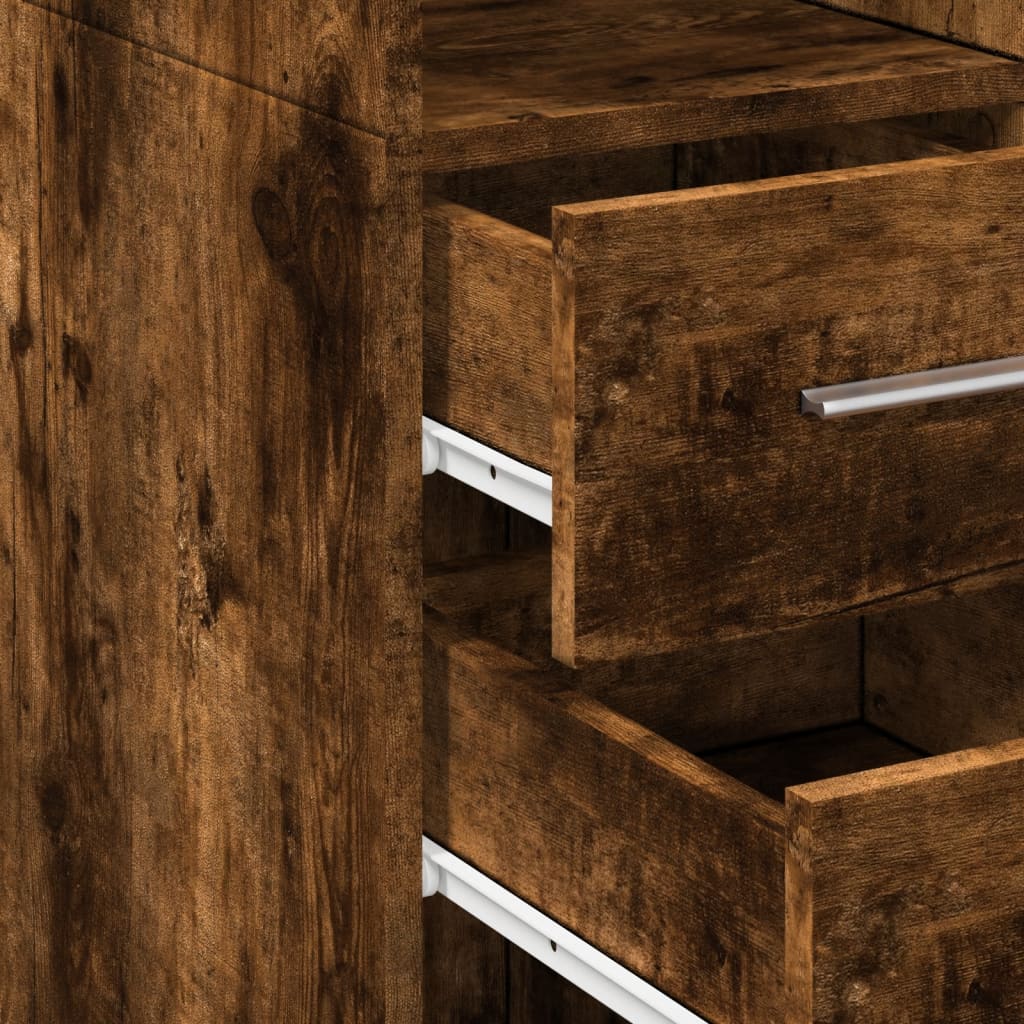 skab 30x42,5x225 cm smalt konstrueret træ røget egetræsfarve