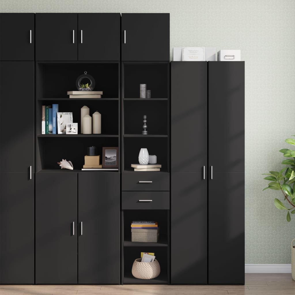 skab 40x42,5x225 cm smalt konstrueret træ sort