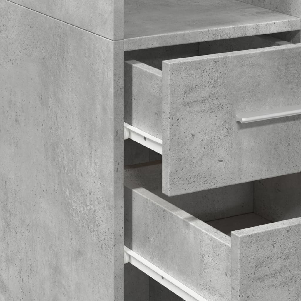 skab 40x42,5x225 cm smalt konstrueret træ betongrå